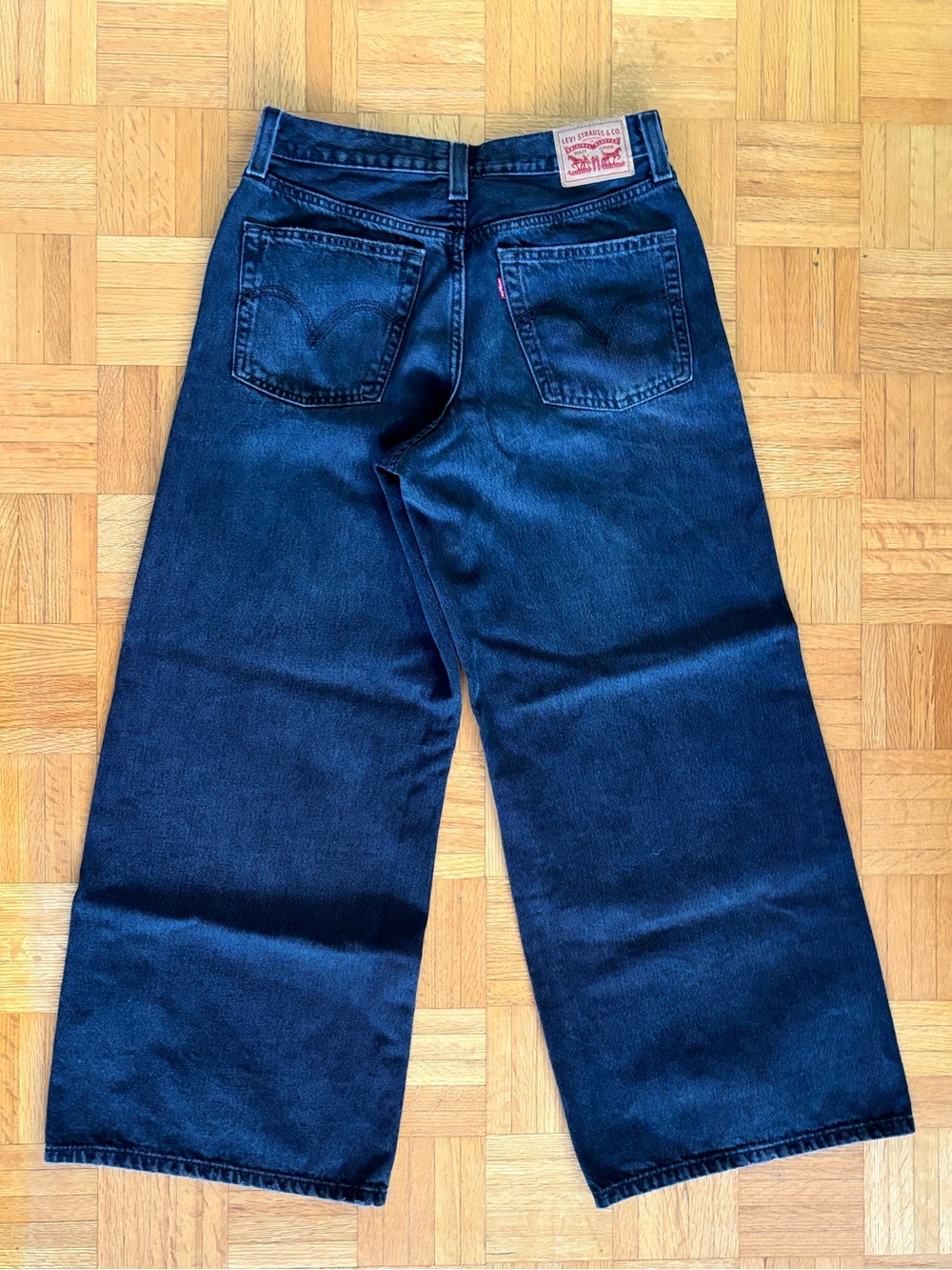 Levi's 94 Baggy Wide Leg Distressed Black Jeans